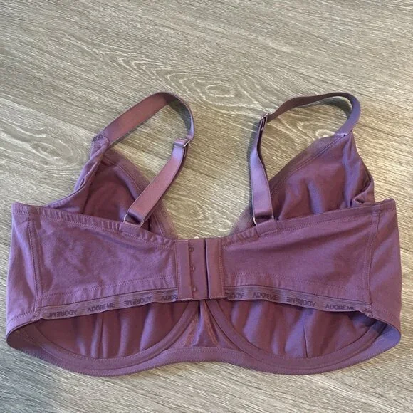 Adore Me 38H Pink Unlined Cotton Underwire Full Coverage Bra - Picture 3 of 4